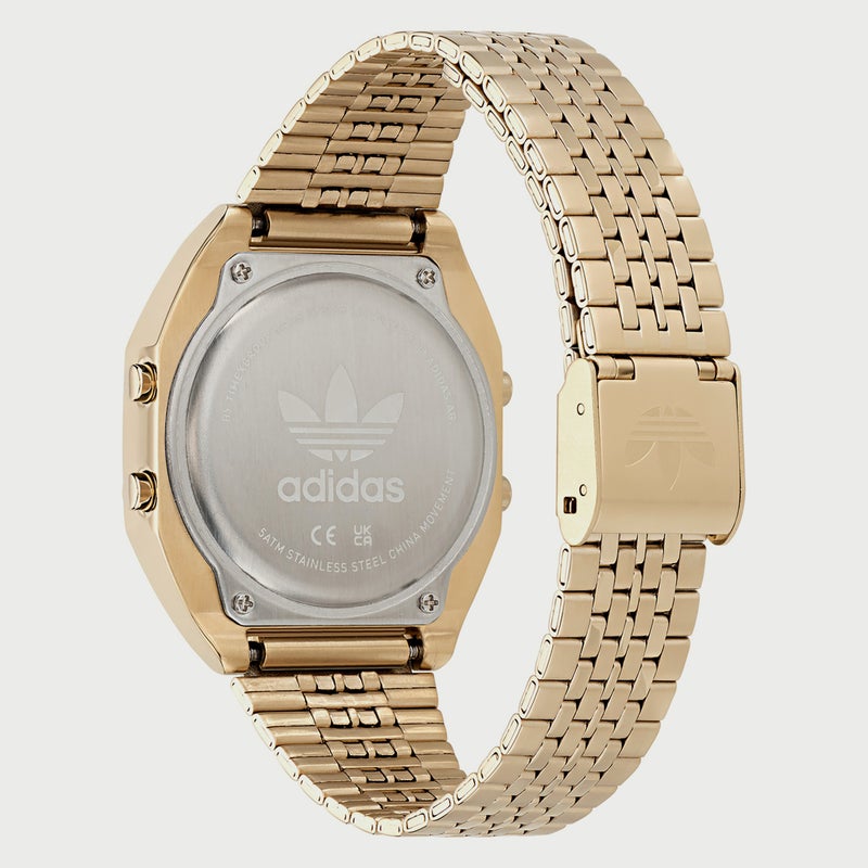 Adidas ساعة رقمية ذهبية بحزام من الفولاذ المقاوم للصدأ - AOST22071 | 36 مم - Image 3